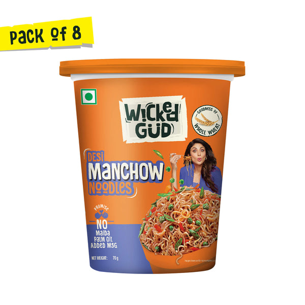 Instant Desi Manchow Cup Noodles - Pack of 8