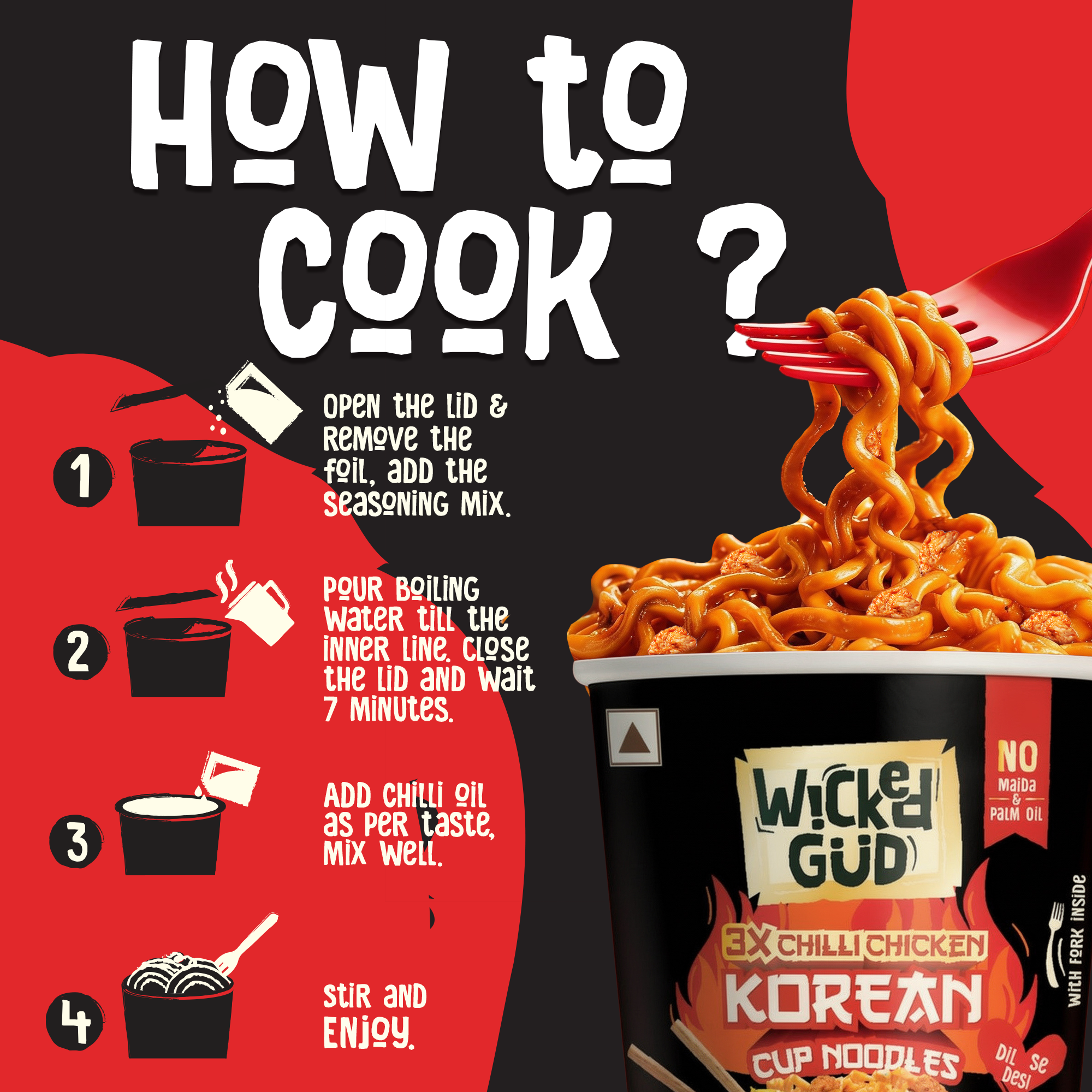3X Chilli Chicken Korean Cup Noodles – WickedGud